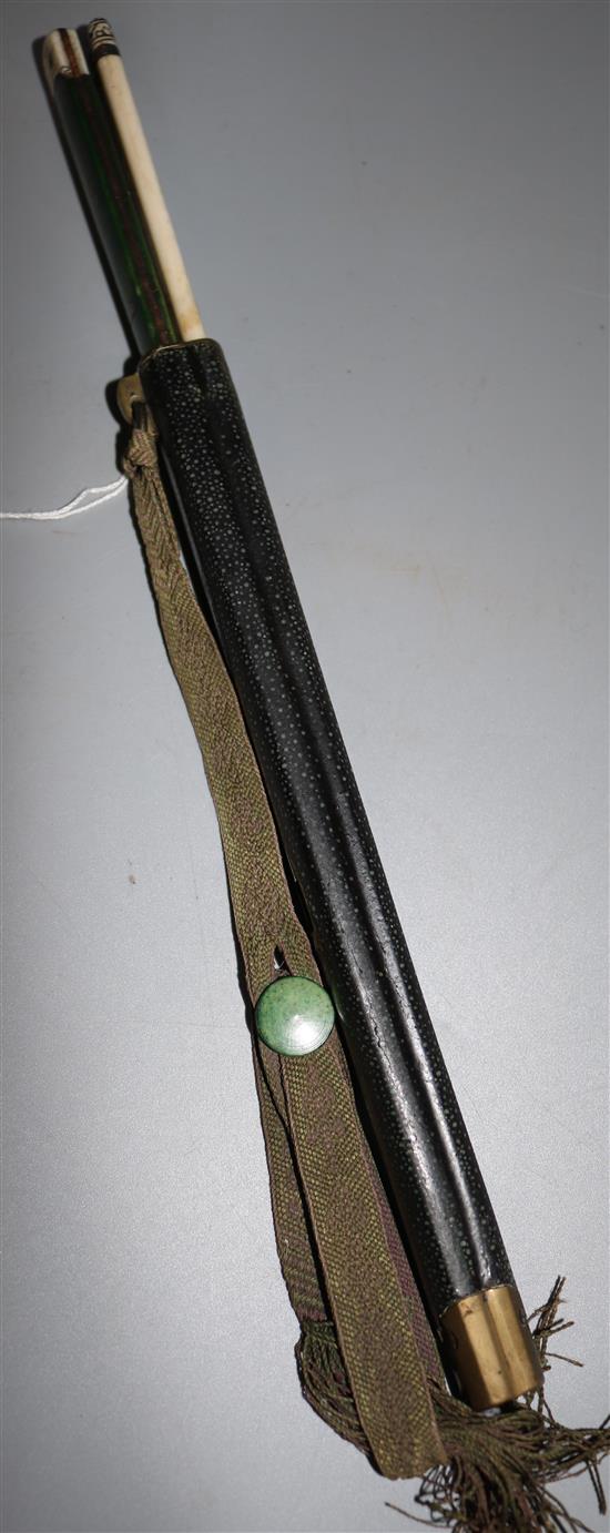 An Oriental cased knife and chopstick set